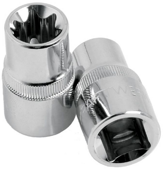 Douilles profil Torx femelle E extra longues Carré 1/2 E10 - E20 6 pièces