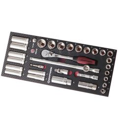 Doppenassortiment-met-ratel-3/8-"-32-delig